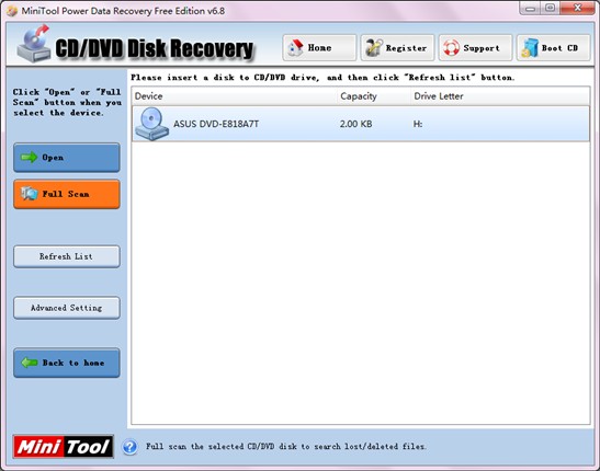 Recover lost files in CD1